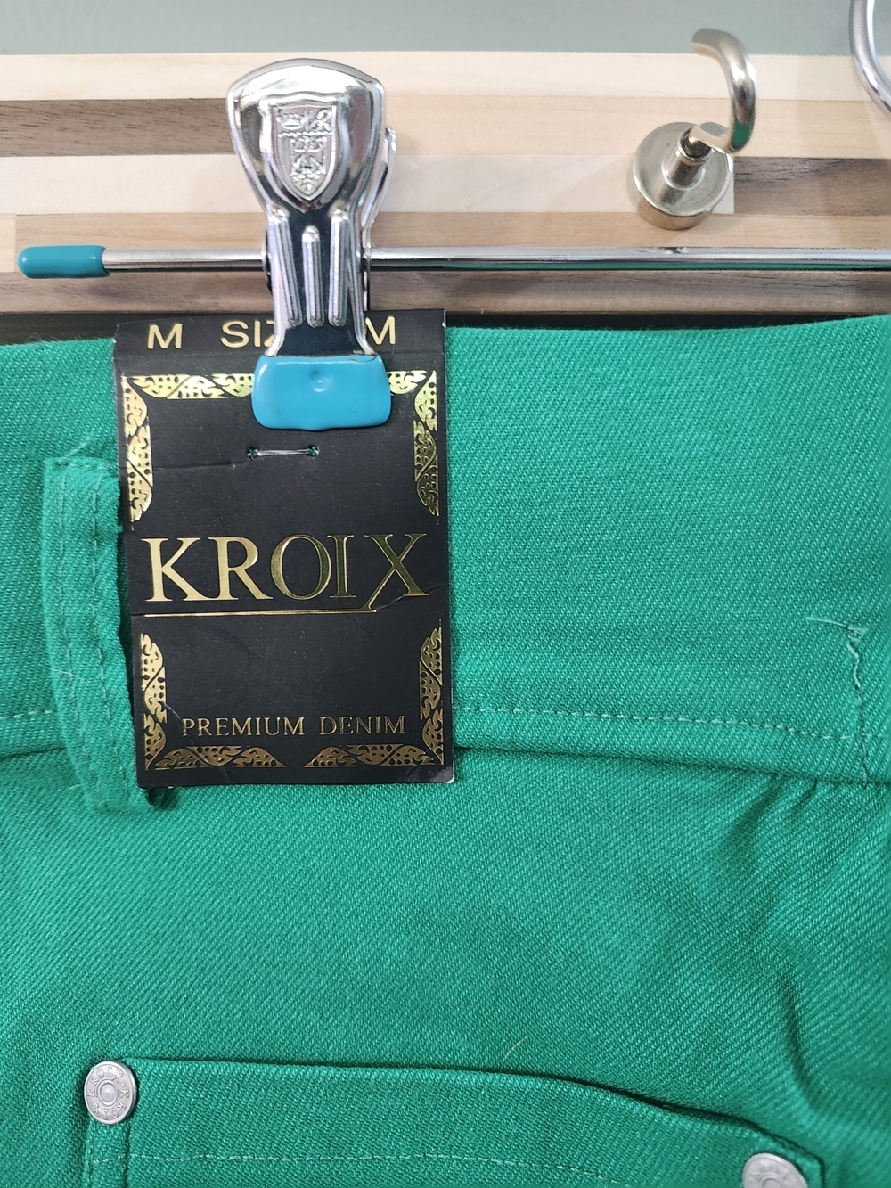 Green Bermuda Shorts with Faux Triple-Button Front - Picture 7 of 7